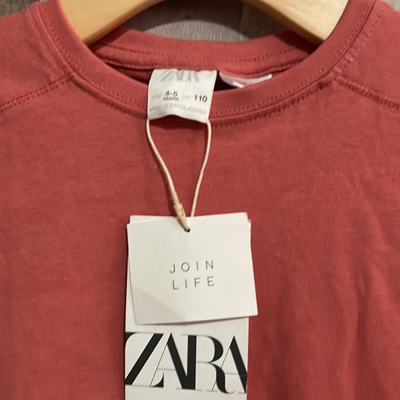 Zara Coral Short Sleeve Tee NEW - Picture 2 of 4